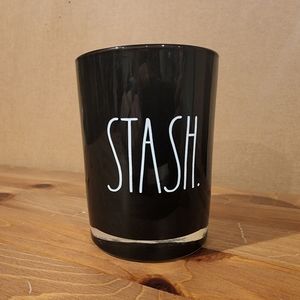 NWT Rae Dunn Stash Makeup Brush Cup Black